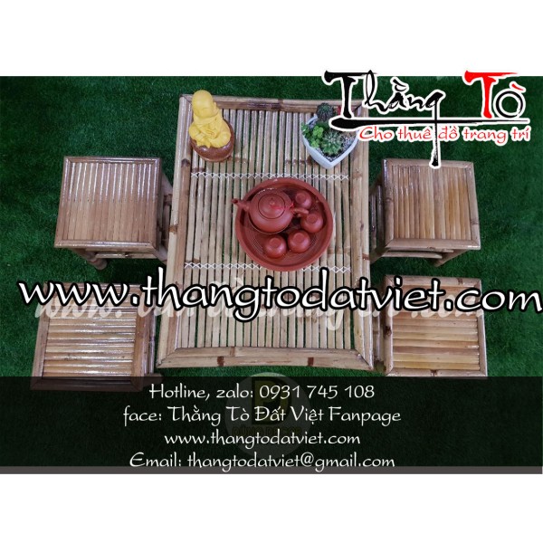 cho thuê bàn ghế tre6